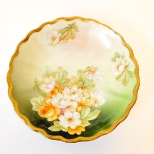 Vintage Bavarian Porcelain Hand Painted Saucer